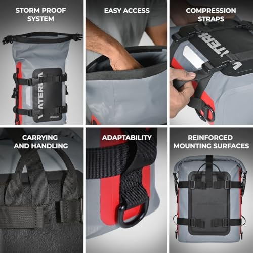 ViaTerra Waterproof Motorcycle Tail Bag 8L – Compact Rear Seat Tool Bag, Universal Fit Dry Bag for Motorbike, Small Luggage for Commuting, Dual Sport & Adventure Riding - Image 4