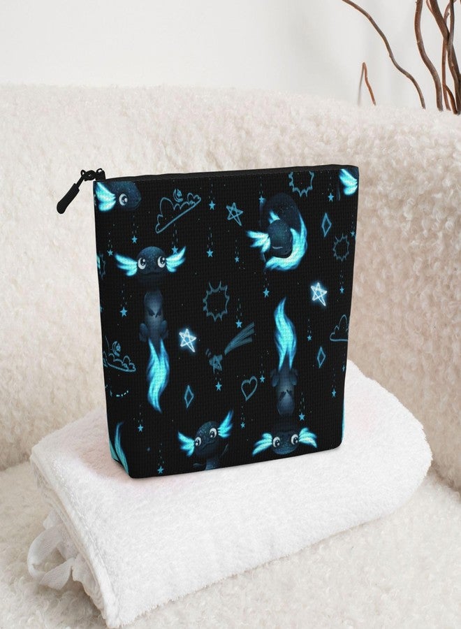 Travel Toiletry Bag for Boys - Cute Blue Axolotl Small Water-resistant Makeup Bag for Kids & Women - Foldable Cosmetic Organizer Storage Bag for Toiletries Accessories Bathroom Stuff - Image 5