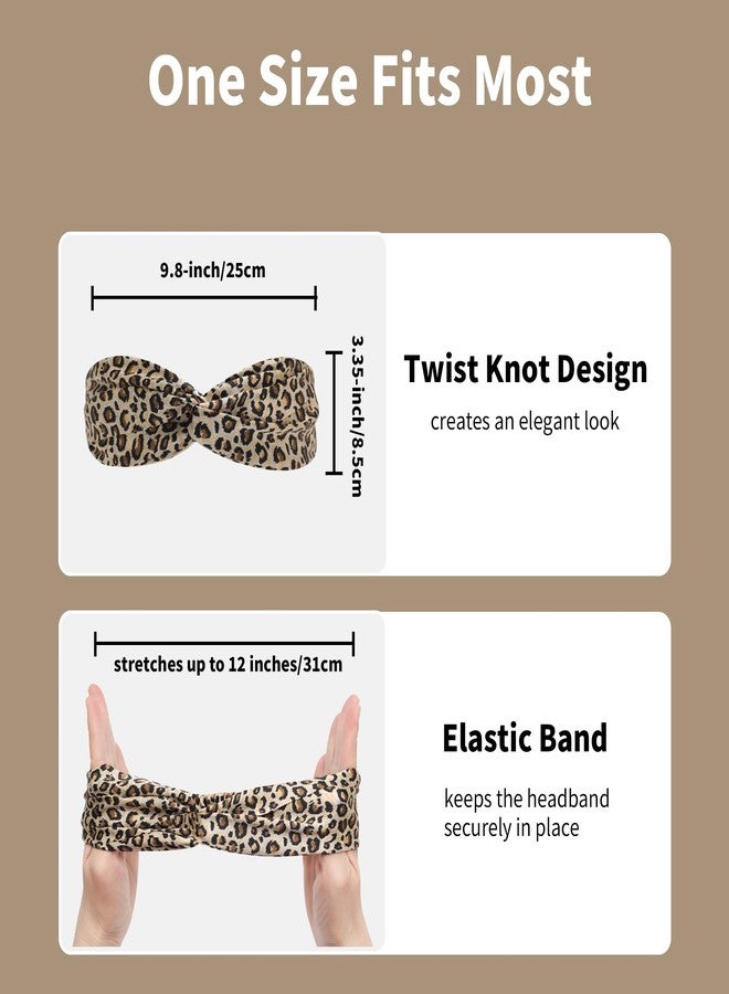 ZLYC Mulberry Silk Headband Elastic Twist Knotted Head Bands for Women's Hair, Leopard Print - Image 3