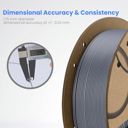 ELEGOO PLA Filament 1.75mm White 2KG, 3D Printer Filament Dimensional Accuracy +/- 0.02mm, 2 Pack 1kg Cardboard Spool(2.2lbs) 3D Printing Filament Fits for Most FDM 3D Printers - Image 3