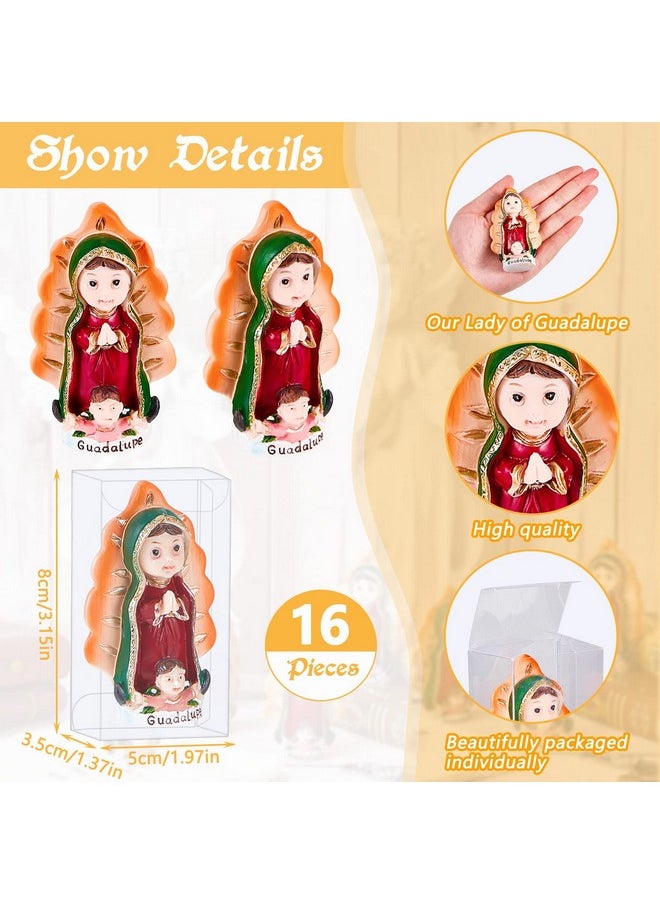 Taiyin Taiyin Our Lady of Guadalupe Statues Virgen De Guadalupe Baby Figurine Resin De Bautizo Party Favors Small Baptism Favors Religious Keepsake for Guests Religious Parties(16 Pcs)  - Image 2