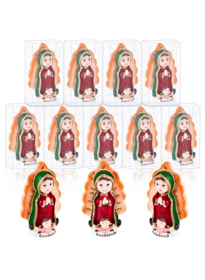 Taiyin Taiyin Our Lady of Guadalupe Statues Virgen De Guadalupe Baby Figurine Resin De Bautizo Party Favors Small Baptism Favors Religious Keepsake for Guests Religious Parties(16 Pcs)  - Image 1