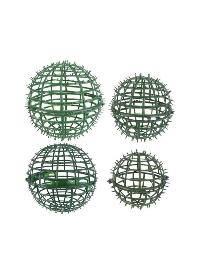 silvercnc - silvercnc Garden Spheres 4Pcs Boxwood Topiary Ball Frame 3D Wreath Orbs Circle Forms DIY Boxwood Ball Support Cage Topiary Plants Round Frame Garden Outdoor Decor Decorative Balls for Centerpiece Bowls - Image 1