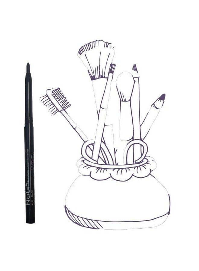 نابي ١٢ قطعة من أقلام تحديد العيون السوداء القابلة للسحب ومقاومة للماء من نابي (مجموعة الجملة) - Image 2
