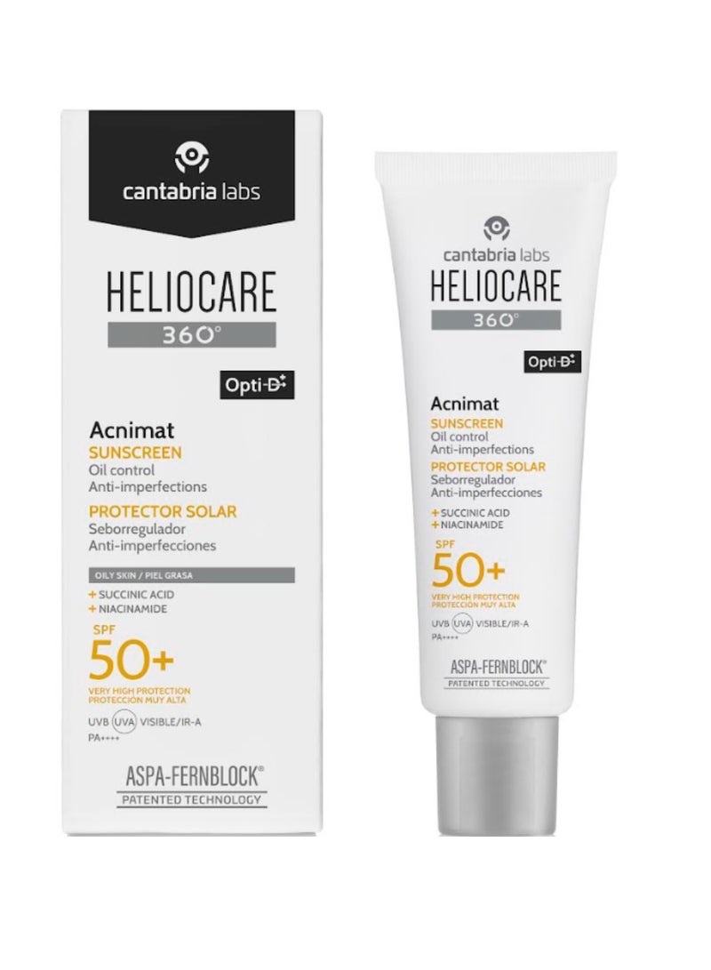 Heliocare 360º Acnimat Sunscreen Face Oil Control Anti-Imperfections SP50+ 50ml - Image 2