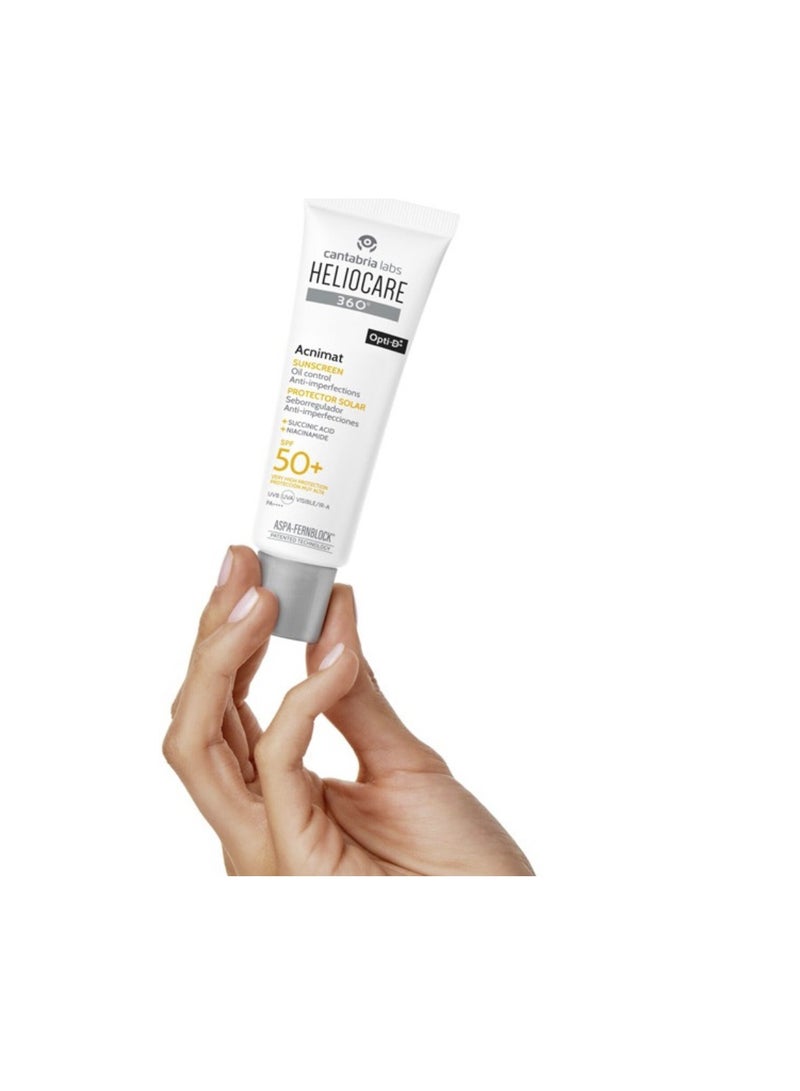 Heliocare 360º Acnimat Sunscreen Face Oil Control Anti-Imperfections SP50+ 50ml - Image 4