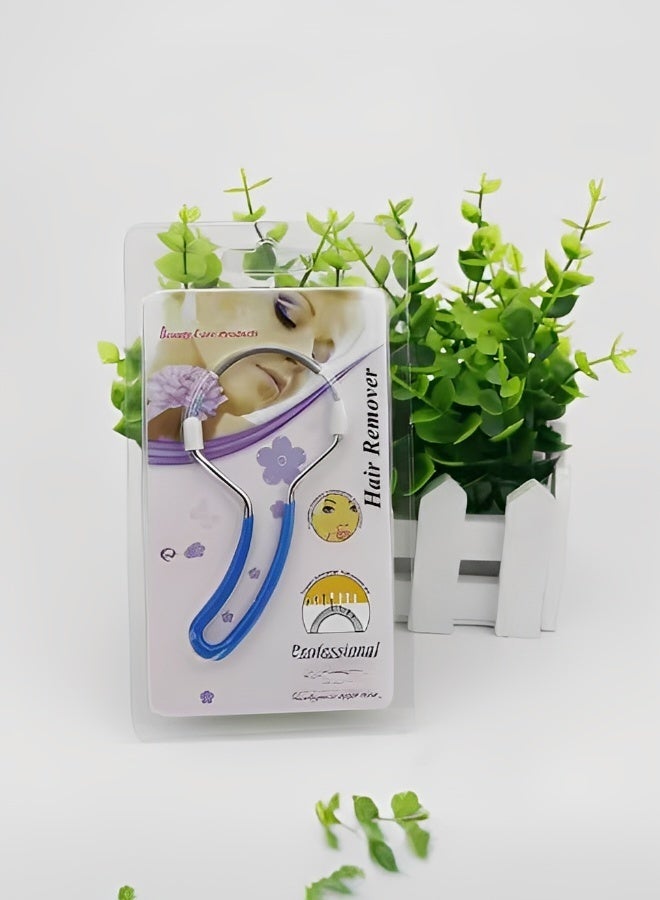 2 Pieces of Spring Facial Hair Remover Manual Face Epilator with Handle Portable Facial Threading Hair Remover Mild Fair Removal Tool for Women Men with Color Blue and Pink - Image 5