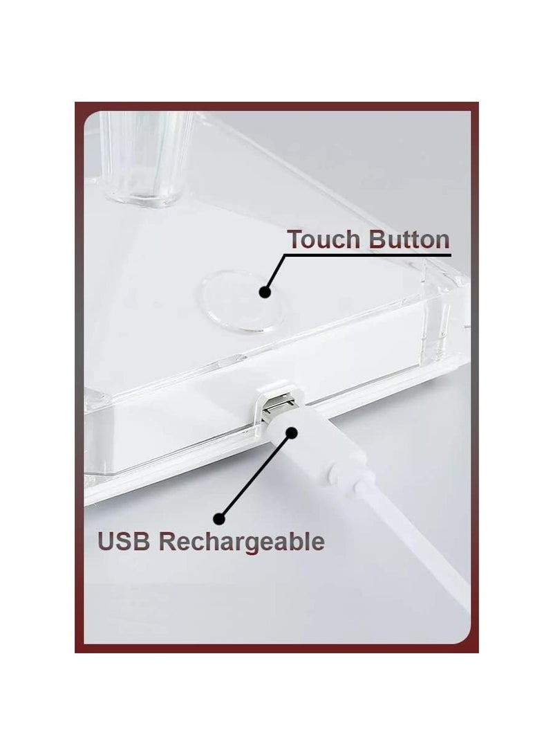 ELTRAZONE Crystal Table Desk Shade Lamp RGB Dimmable Touch Control USB Rechargeable Acrylic Decorative Nightstand Light With Remote For Living Room Bedroom - Image 2