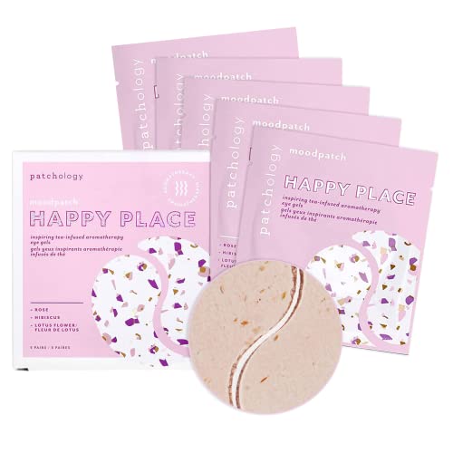 Patchology Happy Place Under Eye Patches  Overnight AntiAging Masks for Dark Circles Puffy  Eye Bags  Wrinkles  Brightening  Depuffing Skin Care Undereye Pads for a Youthful Glow 5 Pairs