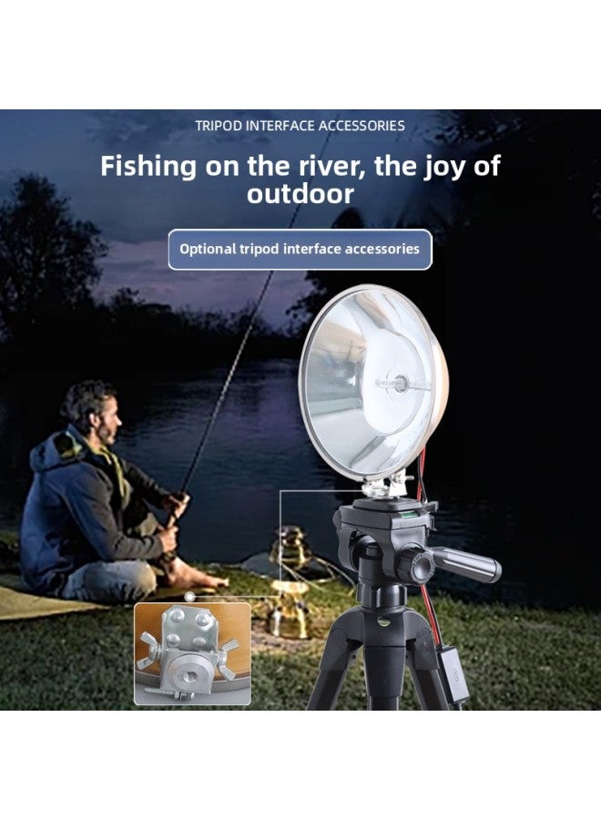 12V Super Light Fishing Lamp Xenon Outdoor Strong Light Long-range Night Fishing Lamp Rush To The Sea Zoom 18 Lamp Holder Tripod-Color:65w 18cm Rotating Zoom 552b With Tripod  - Image 2