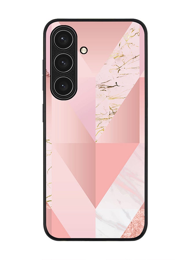 Stylizedd Rugged Black edge case for Samsung Galaxy S24 FE, Slim fit Soft Case Flexible Anti Drop TPU Gel Thin Cover -  Marble Pink Vintage - Image 1