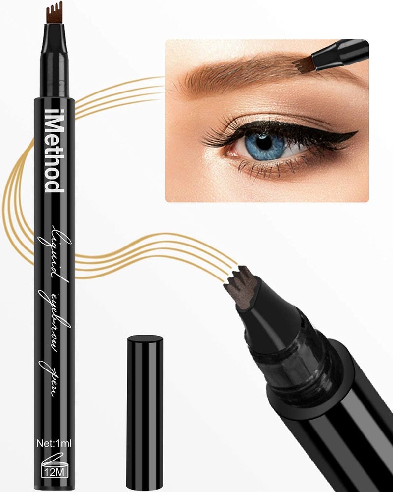 iMethod iMethod Eyebrow Pen - iMethod Eye Brown Makeup, Eyebrow Pencil with a Micro-Fork Tip Applicator Creates Natural Looking Brows Effortlessly and Stays on All Day, Dark Brown - Image 1