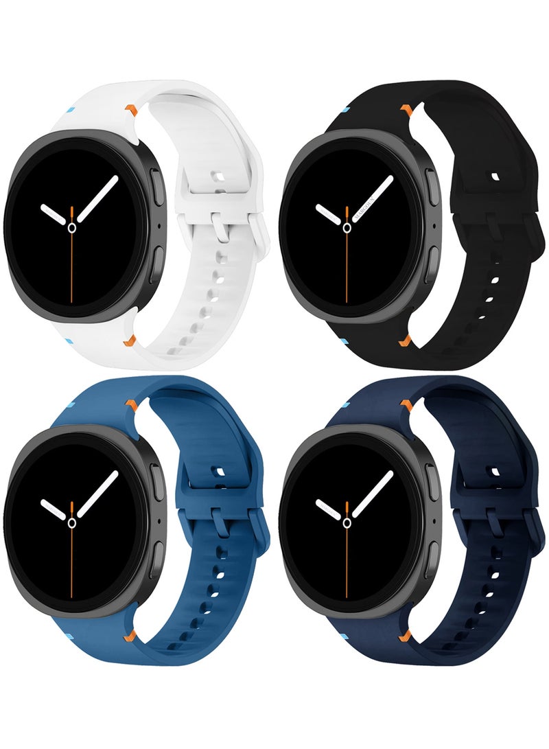 4Packs Sport Band for Galaxy Watch 8 40mm 44mm and Watch 8 Classic 46mm, Silicone Replacement Strap, M/L Size - Image 2