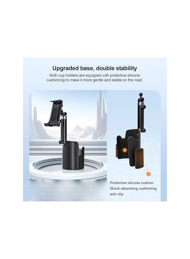 S-TOP Cup Holder Phone Holder for Car, Mobile Phone Holder, Adjustable Cup Holder Car Phone Mount, Universal Expandable & 360° Rotation Compatible for Most Smart Phones - Image 2