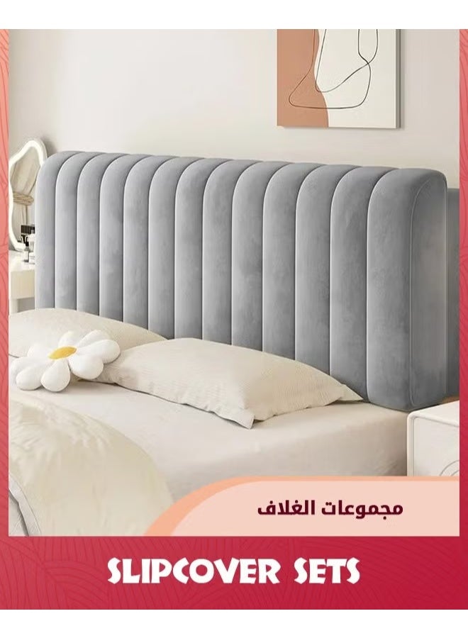 EETU Headboard Covers,Stretch Bed Headboard Slipcover,Small Square Dustproof Protector Cover,Upholstered Headboard For Queen Size Bed,180CM - Image 2