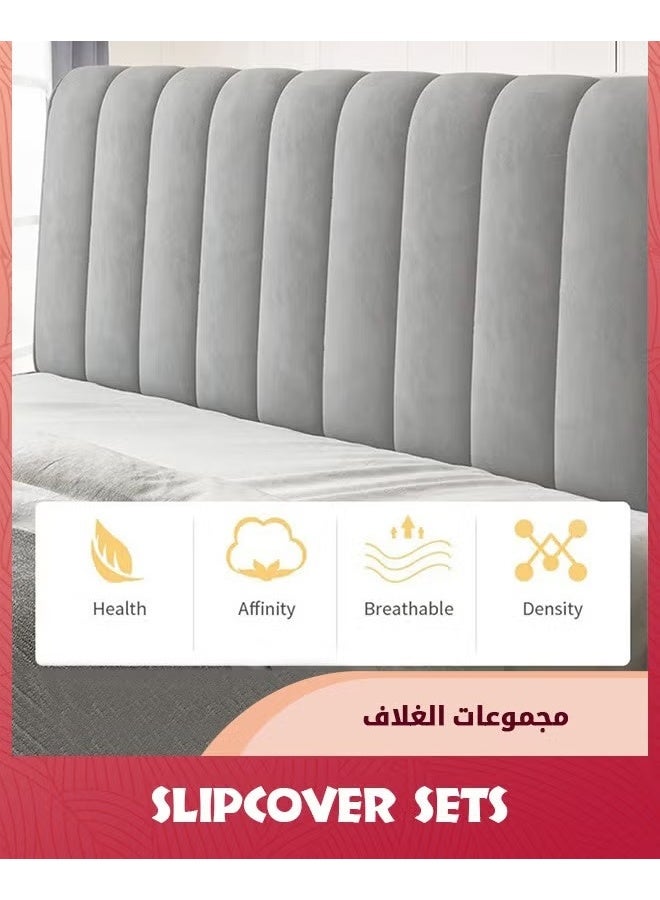 EETU Headboard Covers,Stretch Bed Headboard Slipcover,Small Square Dustproof Protector Cover,Upholstered Headboard For Queen Size Bed,180CM - Image 5