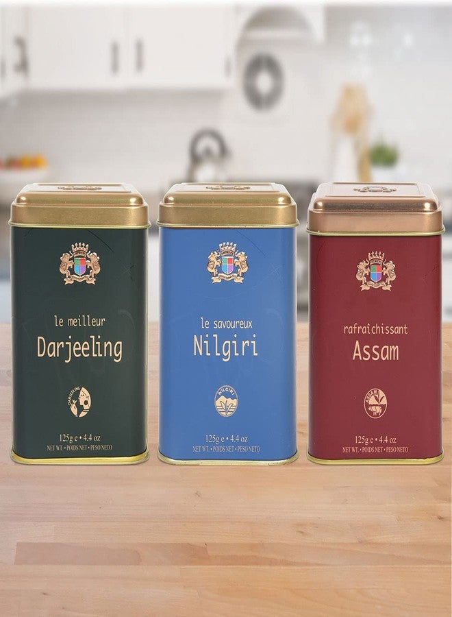 Premiers 3-in-1 Tea Gift Set | 187 Cups | 375 Grams | Darjeeling Black + Assam + Nilgiri |PMS Series | Elegant Square Metal Caddy | PMS Series - Image 5