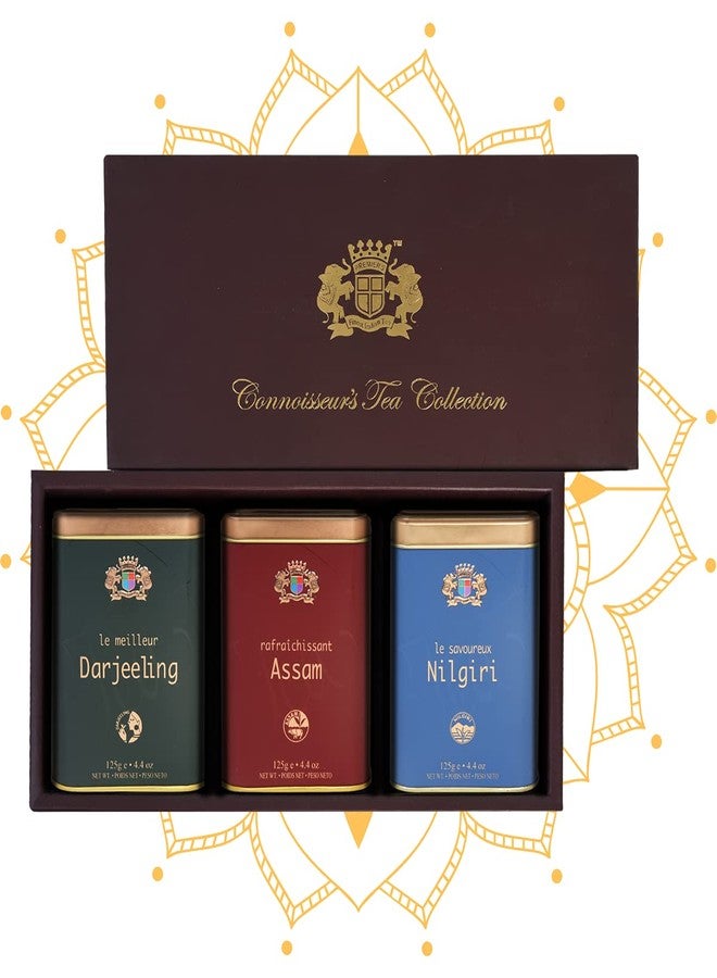Premiers 3-in-1 Tea Gift Set | 187 Cups | 375 Grams | Darjeeling Black + Assam + Nilgiri |PMS Series | Elegant Square Metal Caddy | PMS Series - Image 1