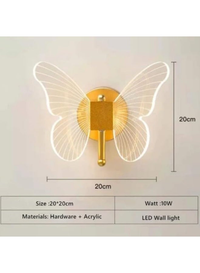 أبليك جداري LED بتصميم فراشة مضيئة – إضاءة عصرية لغرف النوم والديكور - Image 1