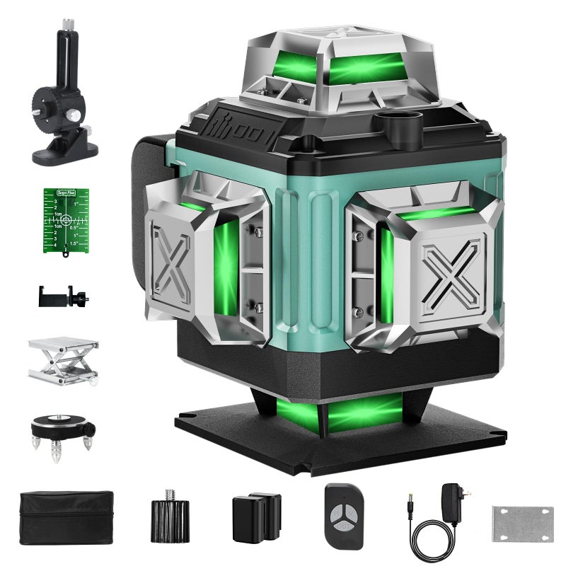 ENRIPRT 16 Lines Laser 360 Level Self Leveling 130Ft 4x360 Green Cross Line laser Level for Construction and Picture Hanging Lazer Leveler Tool with 2 2400 mAh BatteriesMagnetic Bracket Remote Control - Image 2