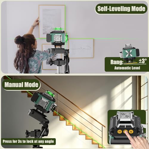 ENRIPRT 16 Lines Laser 360 Level Self Leveling 130Ft 4x360 Green Cross Line laser Level for Construction and Picture Hanging Lazer Leveler Tool with 2 2400 mAh BatteriesMagnetic Bracket Remote Control - Image 3