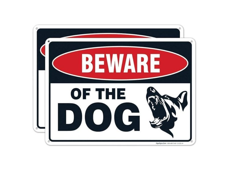 ARS Beware of Dog (2 Pack), Rust Free 0.40 Aluminum, Fade Resistant, Easy Mounting, Indoor/Outdoor Use -(Available Size) - Image 1
