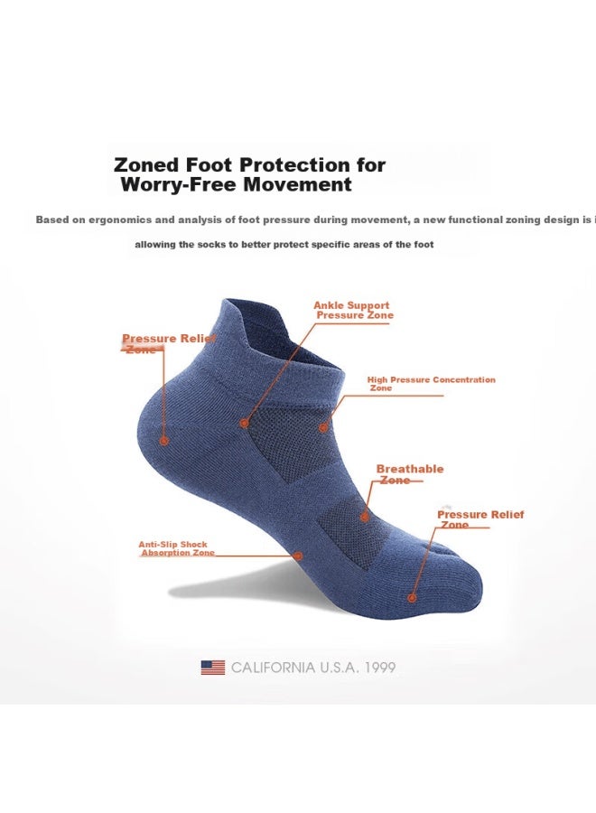 Tfo Dupont Coolmax Five-toe Socks Quick-dry Toe-separated Sports Outdoor Hiking Socks 2902507 Navy Blue L - Image 4