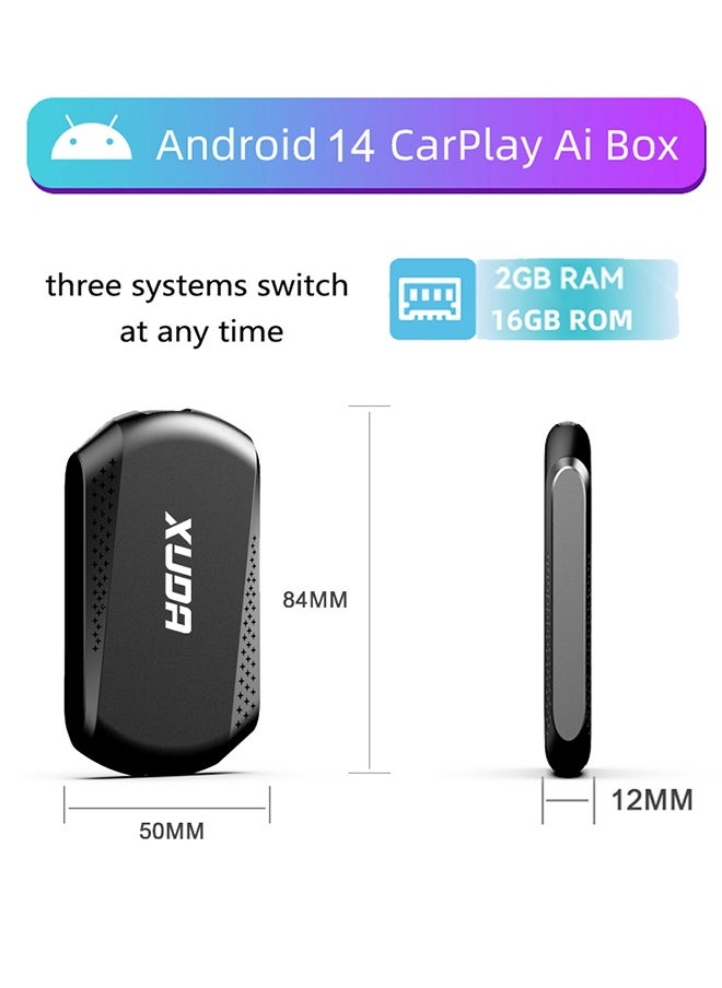 Xuda - Android 14 Wireless Carplay/Android Auto 3in1 2+16GB Support Netflix Youtube Wireless Carplay Suitable For 99% Of Cars With Wired Carplay - Image 1