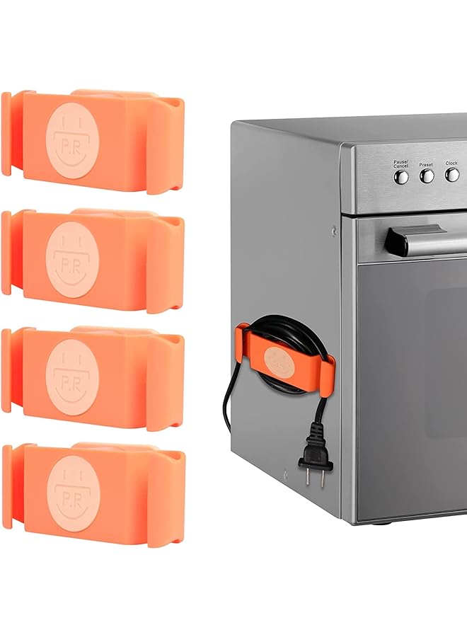 erorex Cord Holder Cable Clips Cord Organizer For Kitchen Appliances 4Pcs Self Adhesive Rotatable Cord Wrap Organizers For Organizing Usb Computer Cables Power Cords Management Clips Home Office Tidy - Image 1