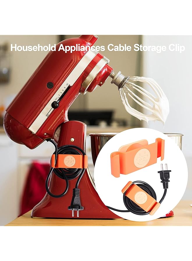 erorex Cord Holder Cable Clips Cord Organizer For Kitchen Appliances 4Pcs Self Adhesive Rotatable Cord Wrap Organizers For Organizing Usb Computer Cables Power Cords Management Clips Home Office Tidy - Image 4