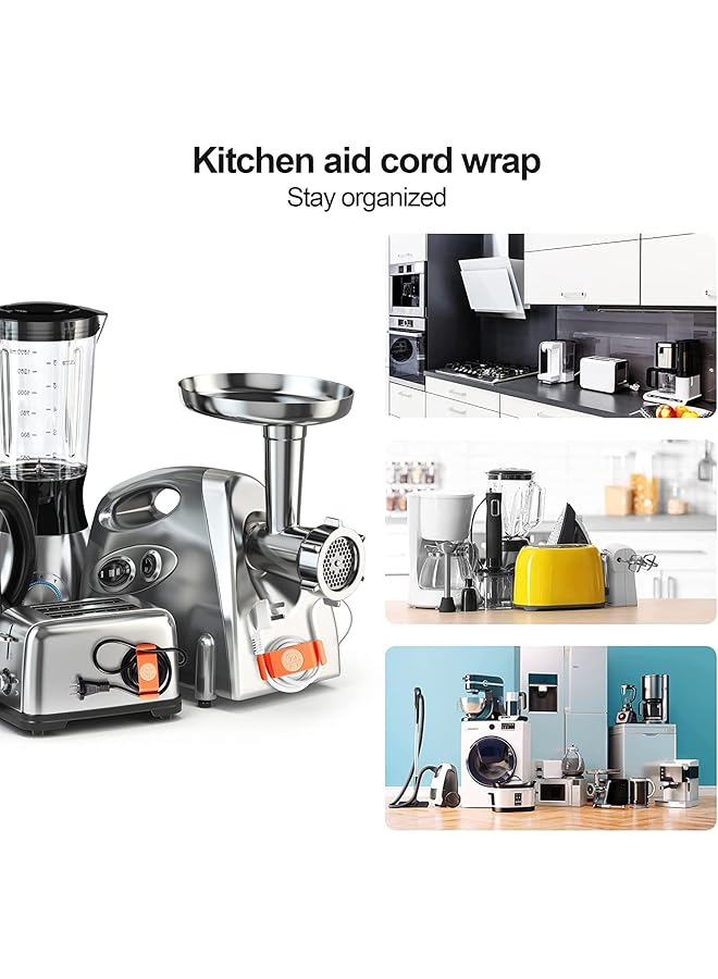 erorex Cord Holder Cable Clips Cord Organizer For Kitchen Appliances 4Pcs Self Adhesive Rotatable Cord Wrap Organizers For Organizing Usb Computer Cables Power Cords Management Clips Home Office Tidy - Image 5