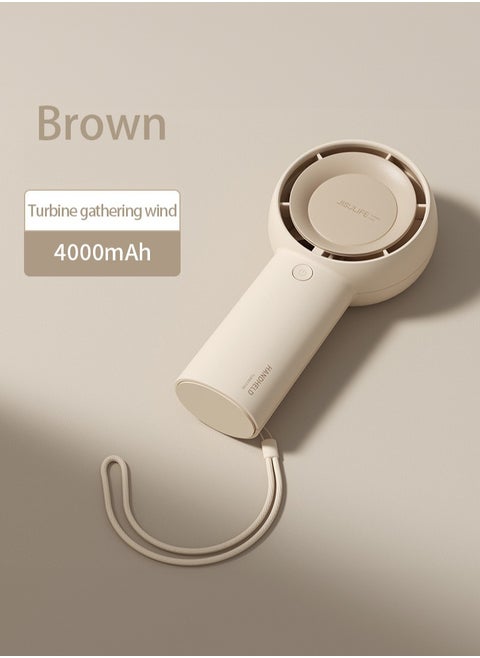 JISULIFE handheld turbo fan [16 hours maximum cooling time] Mini portable handheld fan,4000mAh USB rechargeable Mini fan,5 speeds,suitable for travel/home/office/shopping