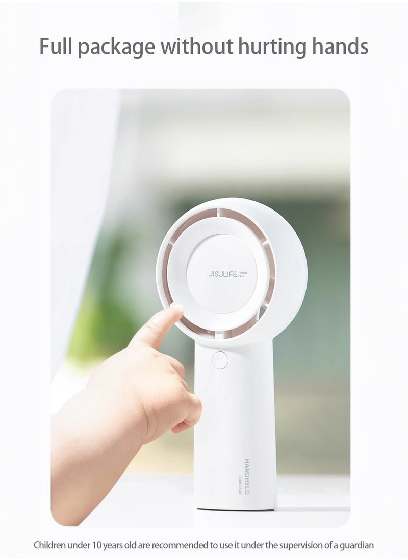 JISULIFE - JISULIFE handheld turbo fan [16 hours maximum cooling time] Mini portable handheld fan,4000mAh USB rechargeable Mini fan,5 speeds,suitable for travel/home/office/shopping - Image 1