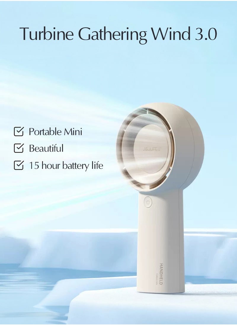 JISULIFE - JISULIFE handheld turbo fan [16 hours maximum cooling time] Mini portable handheld fan,4000mAh USB rechargeable Mini fan,5 speeds,suitable for travel/home/office/shopping - Image 1