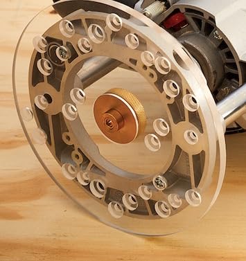 JASPER PRECISION TOOLS Jasper Tools Model 575 Base Plate Adapter for Plunge Routers | Allows for Perfect and Accurate Circles Cutting, Allows for Easy attaching of Guiding Stencils, (Transparent) - Image 4