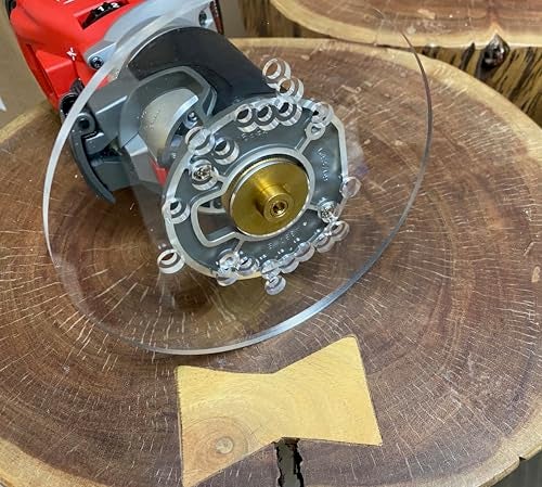 JASPER PRECISION TOOLS Jasper Tools Model 575 Base Plate Adapter for Plunge Routers | Allows for Perfect and Accurate Circles Cutting, Allows for Easy attaching of Guiding Stencils, (Transparent) - Image 5