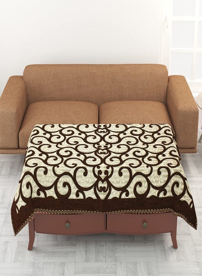 jayvaam SAWNA Homes 5 Seater Sofa Set with Center Table Cover for Living Comfort - 3 and 2 Seater Arm Cover Set for Home Sofa Couch - 16 Pcs Chenille Slip Cover for Furniture Protector, Coffee - Image 4