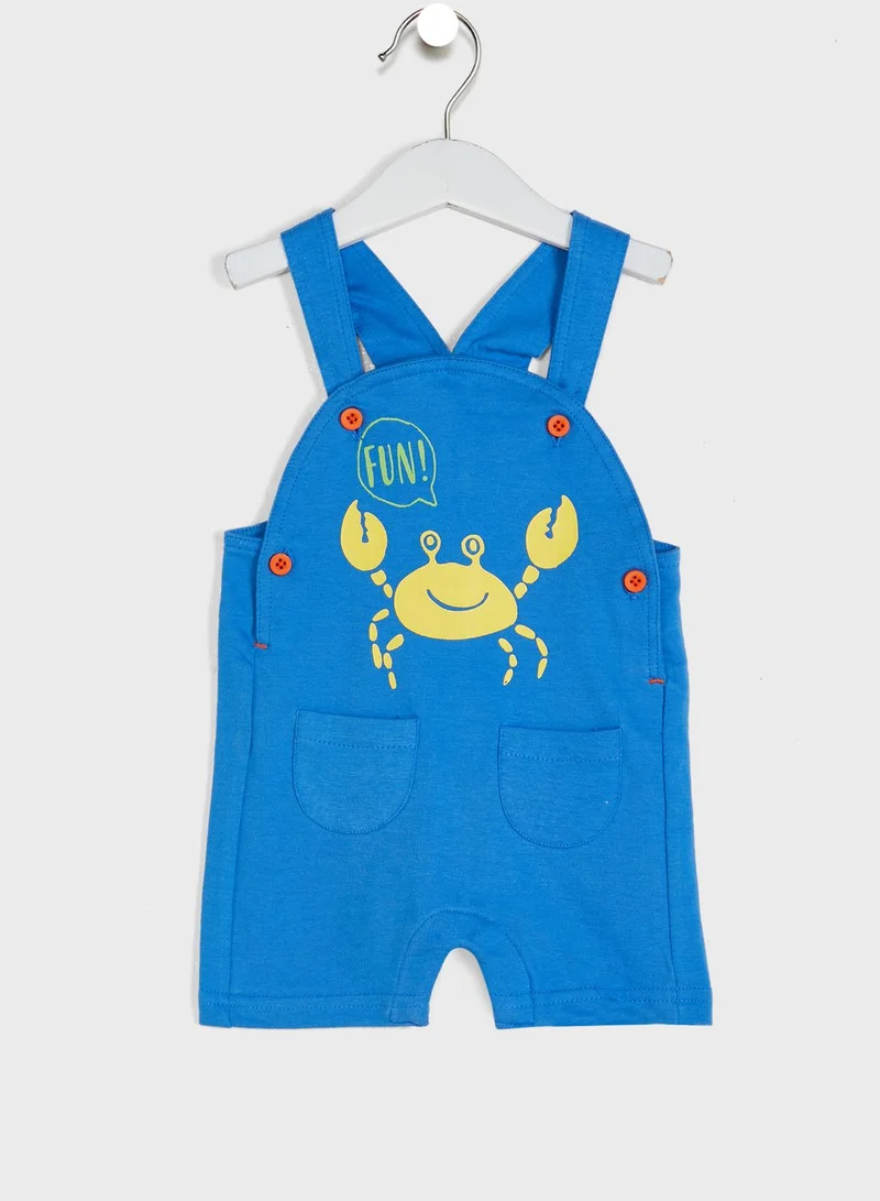 Babybol Infant Printed T-Shirt & Dungaree Set