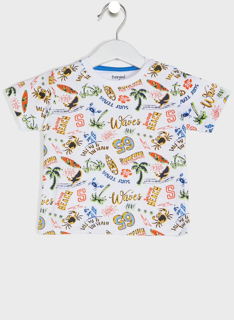 Babybol Infant Printed T-Shirt & Dungaree Set