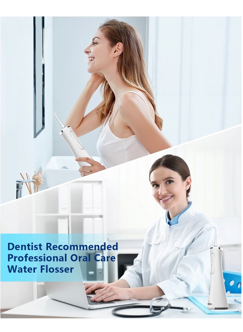 MySmile LP211 Cordless Advanced Water Flosser for Teeth 5 Cleaning Modes Rechargeable Power Dental Flosser 8 Replacement Jet Tips IPX 7 Waterproof Dental Irrigador with Travel Storage Pouch (White) - Image 4