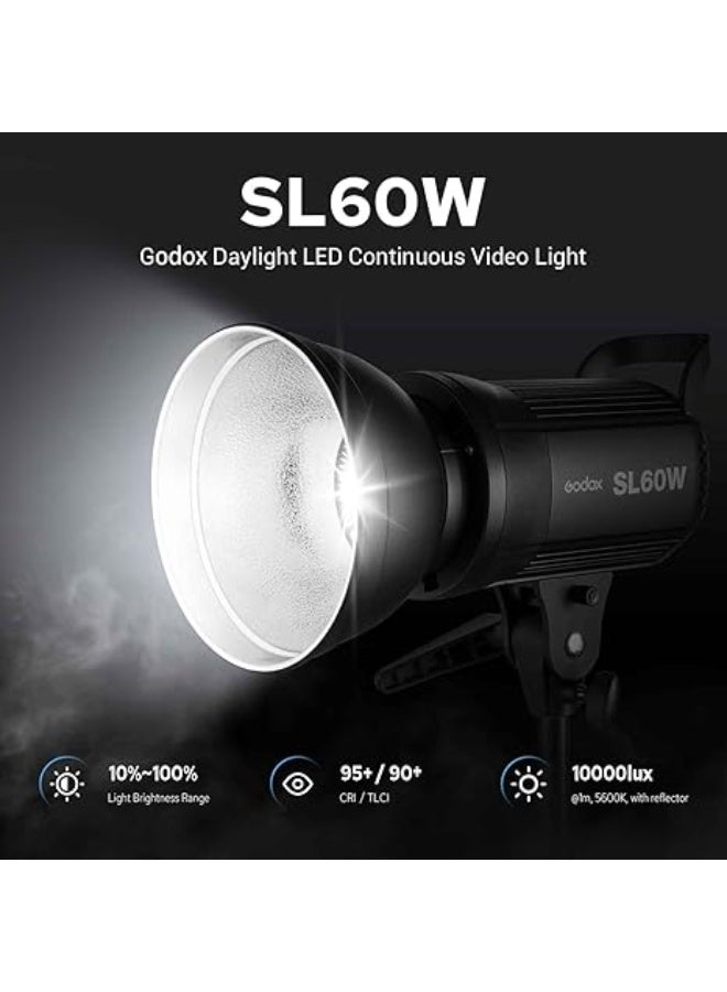 Godox SL-60W 60WS 5600±300K White Version Video Light Wireless Control Continuous on Photography Studio Light (SL-60W) - Image 5