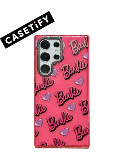 Bold bubblegum pink with silver accents