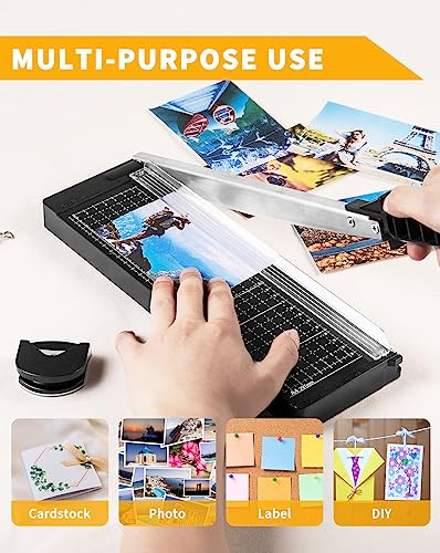 MAKEASY Paper Cutter 12 Inch, 8 Sheet Capacity, Heavy Duty Paper Cutter for Cardstock, Guillotine Paper Trimmer for Crafting, Classroom and Office - Image 3