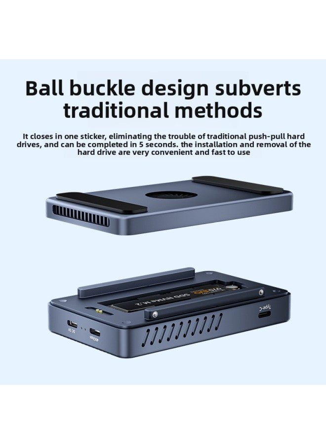 Lightning 4 M.2 Hard Disk Box NVME MAC Notebook Dual DP Multi-screen Same Display Fan Cooling Mobile Hard Disk Box-Color:TBU405AIR - Image 3