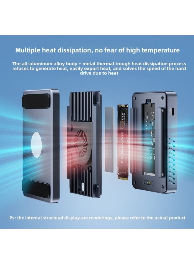 Lightning 4 M.2 Hard Disk Box NVME MAC Notebook Dual DP Multi-screen Same Display Fan Cooling Mobile Hard Disk Box-Color:TBU405AIR - Image 4