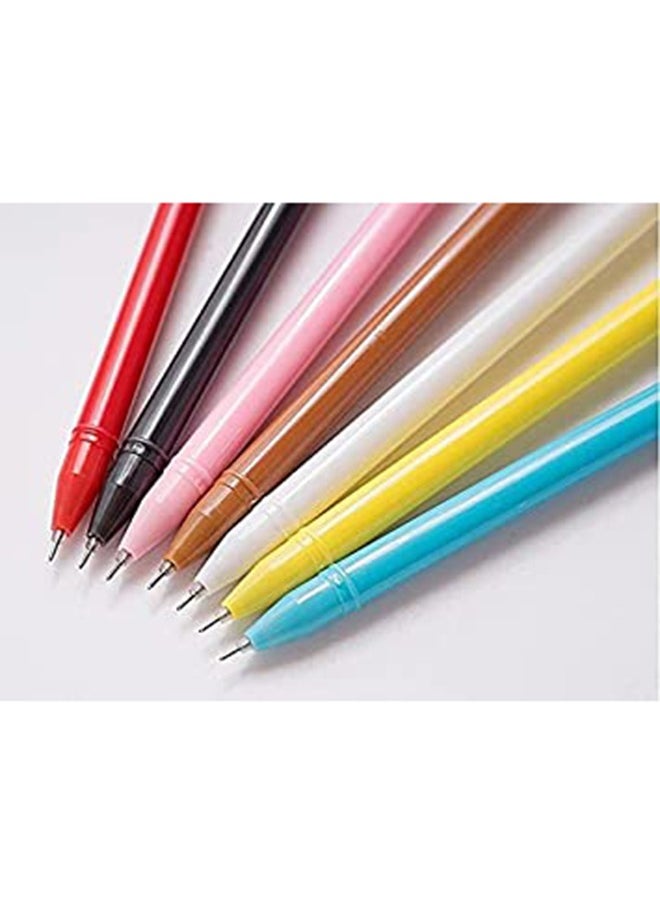 8-Piece Gel Ink Pen Set Yellow/Red/Pink