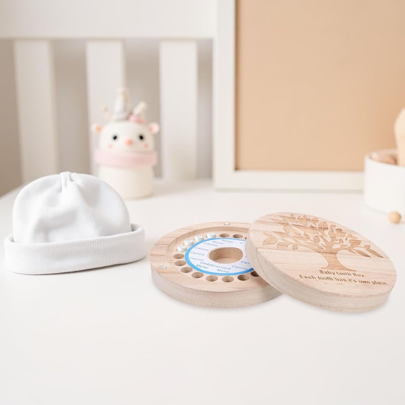 Tooth Keepsake Box Wooden Tooth Fairy Storage for Boys Newborn Hair Holder Nursery Décor - Image 5