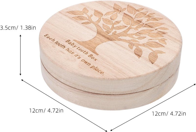 Tooth Keepsake Box Wooden Tooth Fairy Storage for Boys Newborn Hair Holder Nursery Décor - Image 2