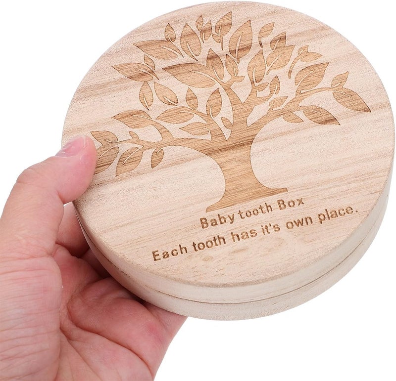 Tooth Keepsake Box Wooden Tooth Fairy Storage for Boys Newborn Hair Holder Nursery Décor - Image 4