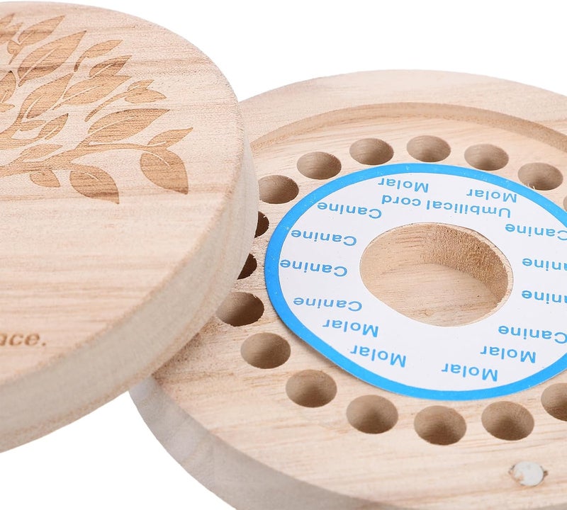 Tooth Keepsake Box Wooden Tooth Fairy Storage for Boys Newborn Hair Holder Nursery Décor - Image 3
